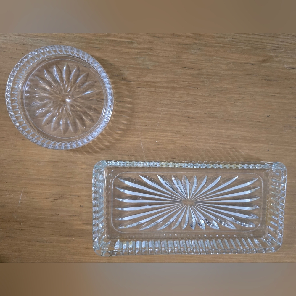 Vintage Princess House Style 876 Crystal Coaster & Tray